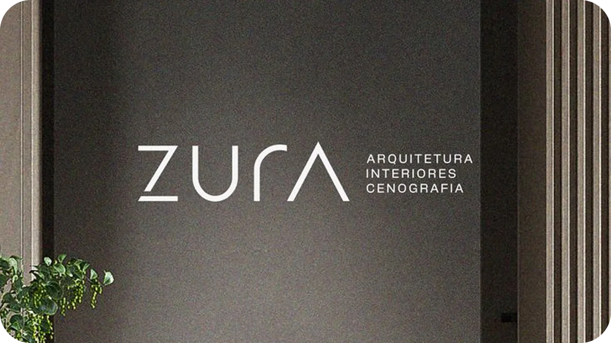 Zura interior design and architecture office signage