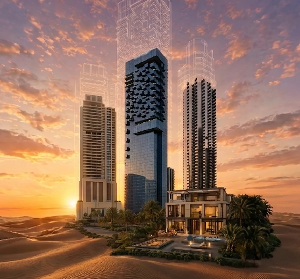 Signature Developers Tower at Sunset